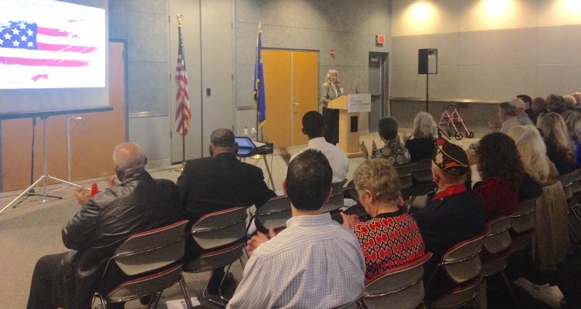 repdinatitus's tweet photo. Honoring @coldwarpatriots #nuclearworkers at the 7th Annual National Day of Remembrance in the @atomicmuseum https://t.co/YQQ1P41oxB