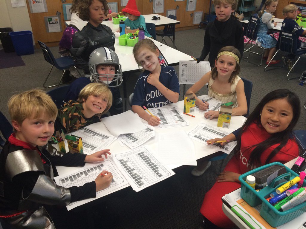 KBush_gses's tweet photo. Frightening Friday Math Stations! These mathematicians are working on solving a very spooky challenge @gsesdallas https://t.co/b602VEh1tC