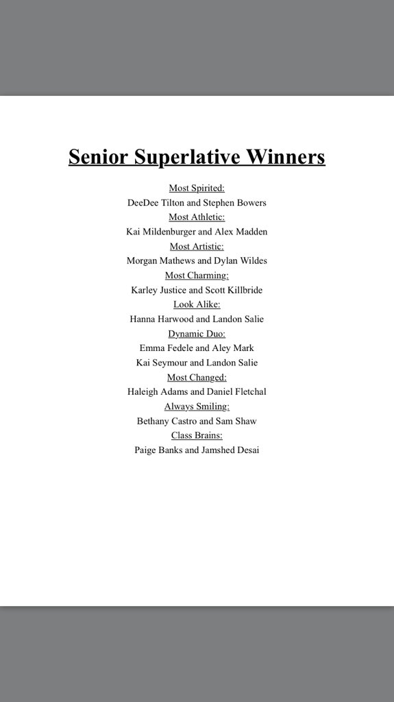 JBH2017yearbook's tweet photo. Congratulations to all the superlative winners! https://t.co/RD90dRUet4