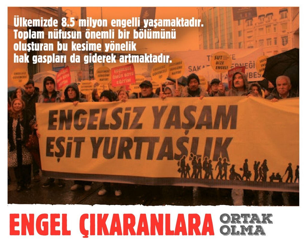 KentSavunmasi_'s tweet photo. Her 10umuzdan1i fiziken engelli, beraber direnmezsek hepimiz yıkıma kaderli. Yaşama engel çıkaranlara #OrtakOlma https://t.co/WMR2Jc6phy