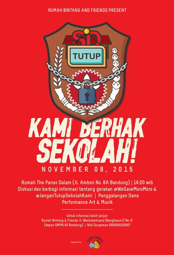 Untuk kawan-kawan yg juga perduli sesama, ayo datang. Mumpung belum ada kabar jelas ttg matchday. #SaveMoroMoro