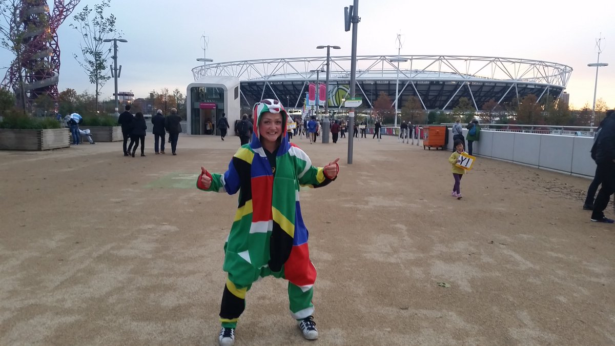 England2015's tweet photo. Great to see so many well dressed #ARG &amp; #RSA fans in the @NewhamLondon Spectator Plaza today #RWC2015. Game on! https://t.co/PH4ro8xsAv