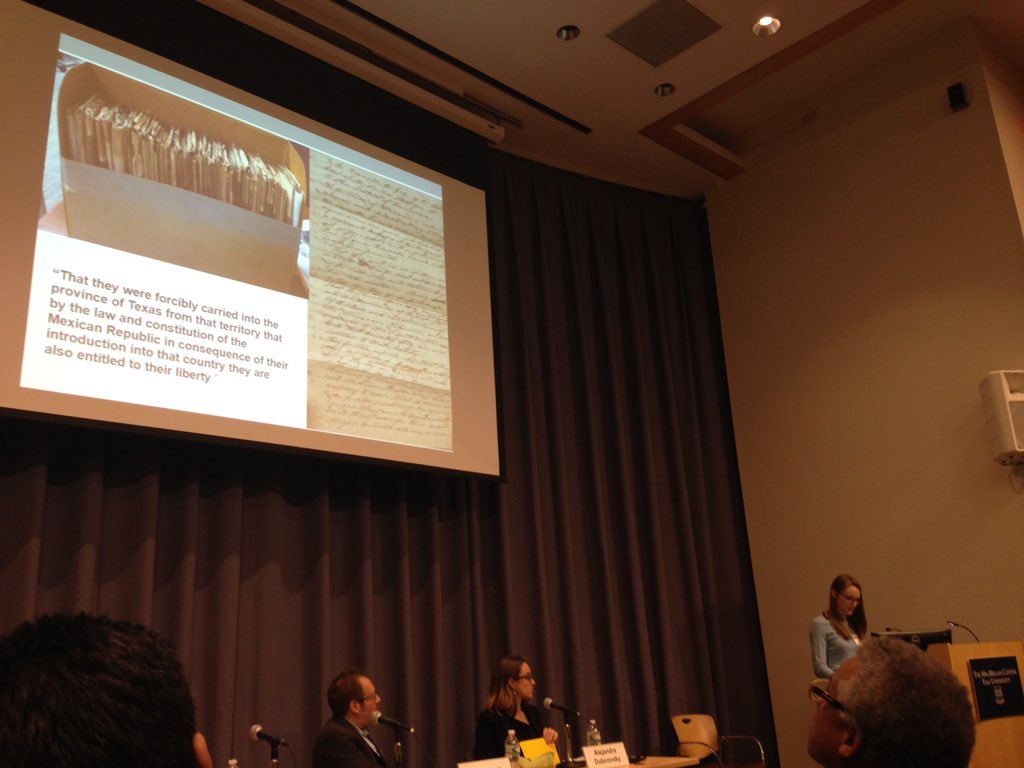 araujohistorian's tweet photo. Alice Baumgartner presenting on abolition of slavery in Mexico at #GLC2015 https://t.co/0NtKz5zM36