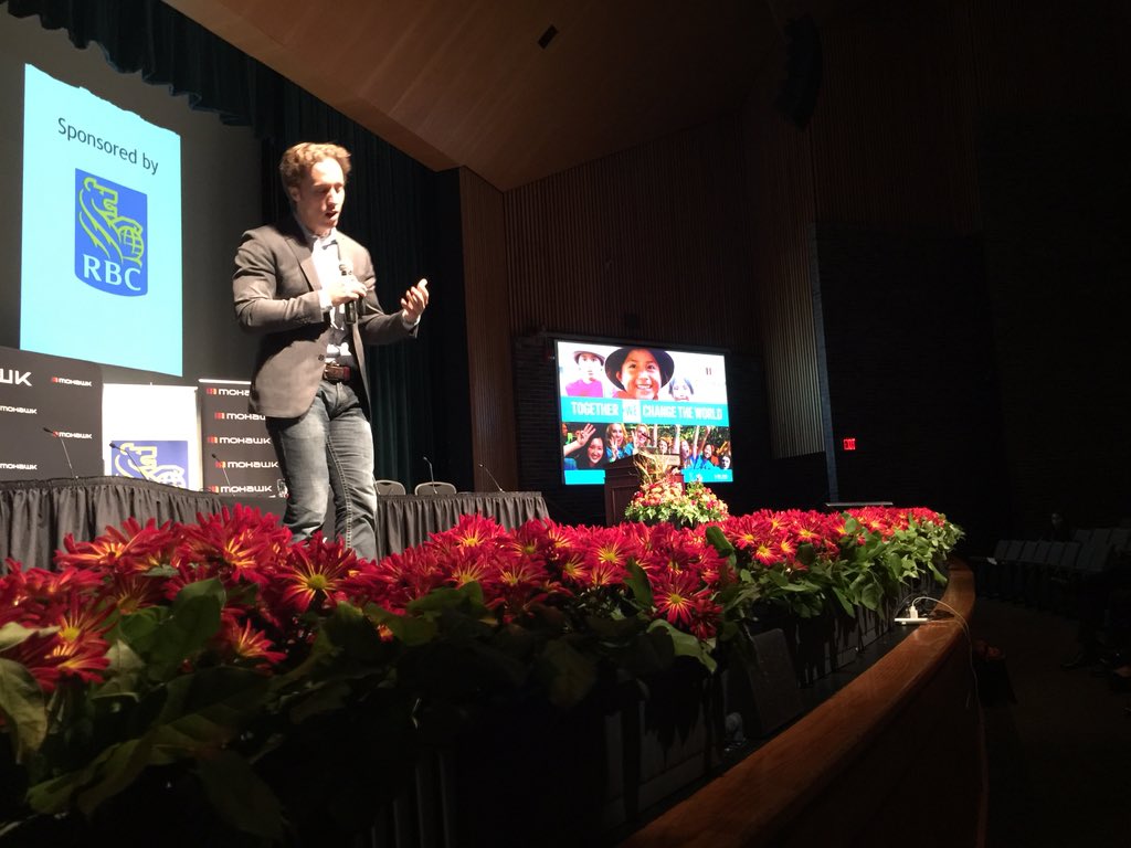 SenecaDeanFCAD's tweet photo. Inspiring to hear @craigkielburger speak @MohawkCollege #InterActSummit @interactsummit https://t.co/JjG78TuzUK