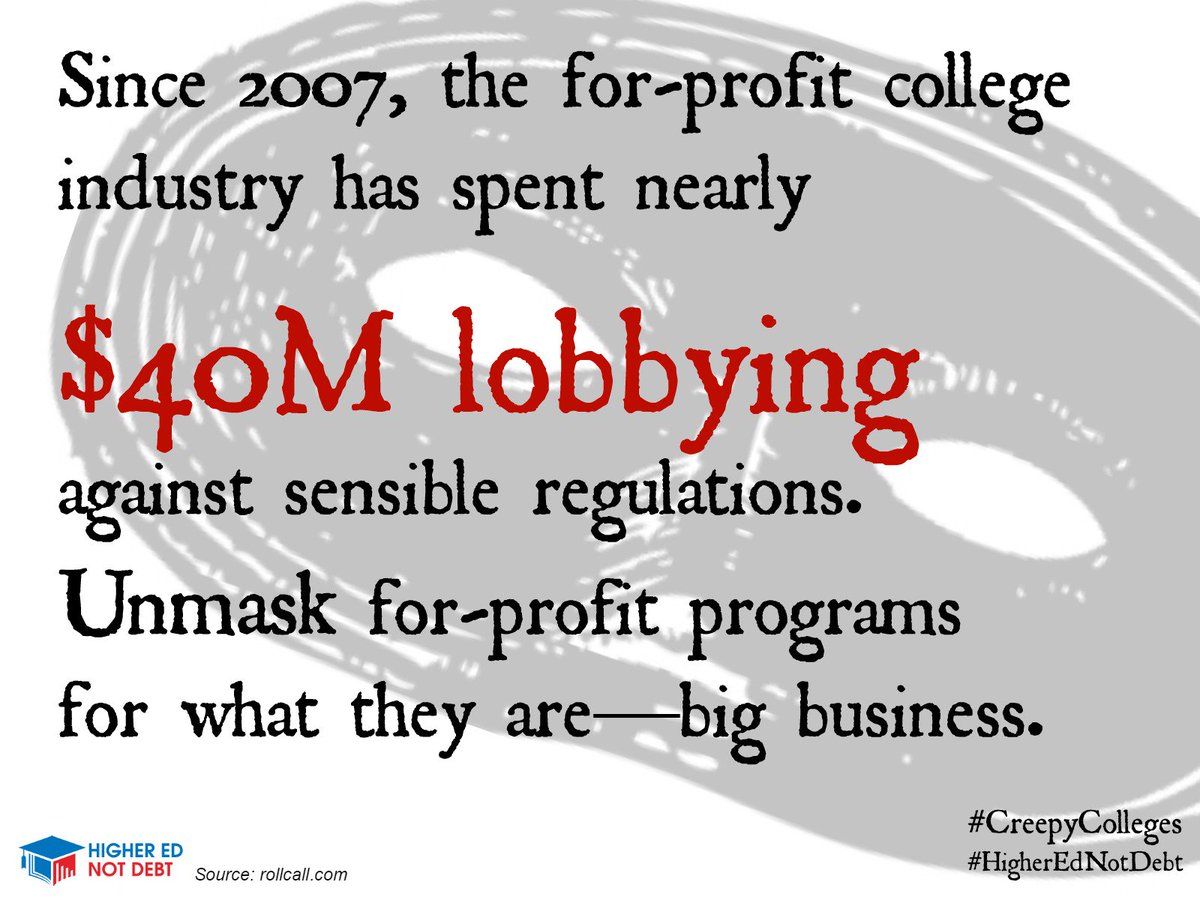 HigherEdNotDebt's tweet photo. Happy #Halloween! We're talking about #4profit #CreepyColleges because you deserve to know what's being hidden. https://t.co/N07EPxIVoi