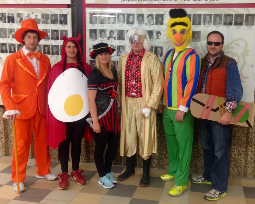 PACarlton's tweet photo. PE Staff showing their school spirit #saderfun https://t.co/KwAZdWxfUj