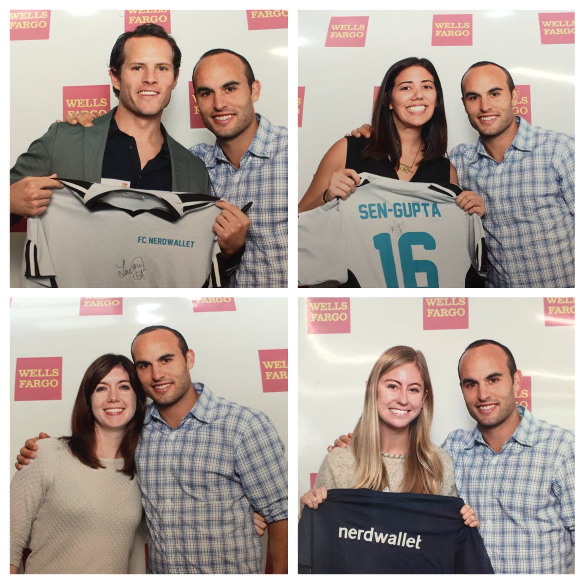 NerdWallet's tweet photo. So awesome meeting @landondonovan after his talk about credit &amp; #personalfinance issues yesterday at @WellsFargo! https://t.co/GZ3suIn93J