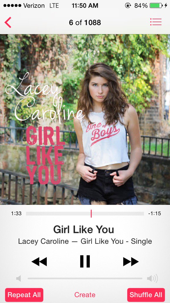 CalVeatch's tweet photo. Loving the new @LaceyCaroline single #GirlLikeYou https://t.co/0GxKZw3Ltz