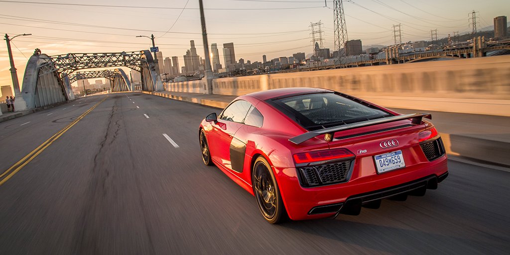 Audi's tweet photo. The new #AudiR8 just hit 60 MPH in 2.6 seconds. Sorry for breaking your record, @MotorTrend. https://t.co/P5osDhR7kh https://t.co/4DPYwLBSe9