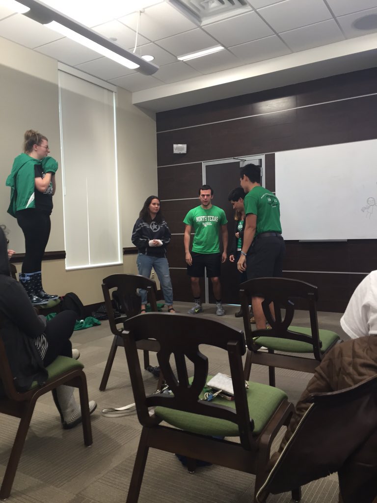 UNT_RHA's tweet photo. Playing some awesome icebreaker games that we learned at #SWACURH2015 at the @UNTnrhh GA! https://t.co/XcmCWSfTIO