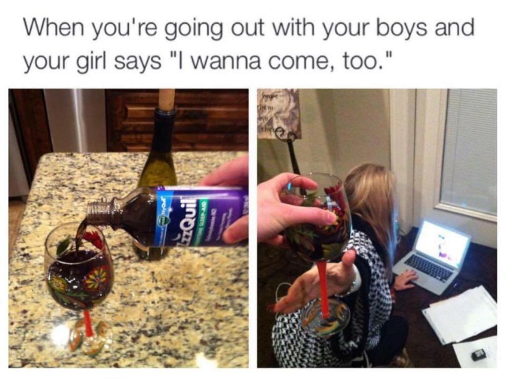 UnrealLOL's tweet photo. "Want some wine babe?!" 😂 https://t.co/NzGIjr4NAf
