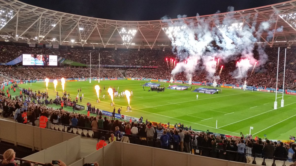 LAS_NorthEast's tweet photo. South Africa v Argentina @RWC2015Newham 
National anthems being played. KO shortly. #rwc2015 https://t.co/plSjluvQKu