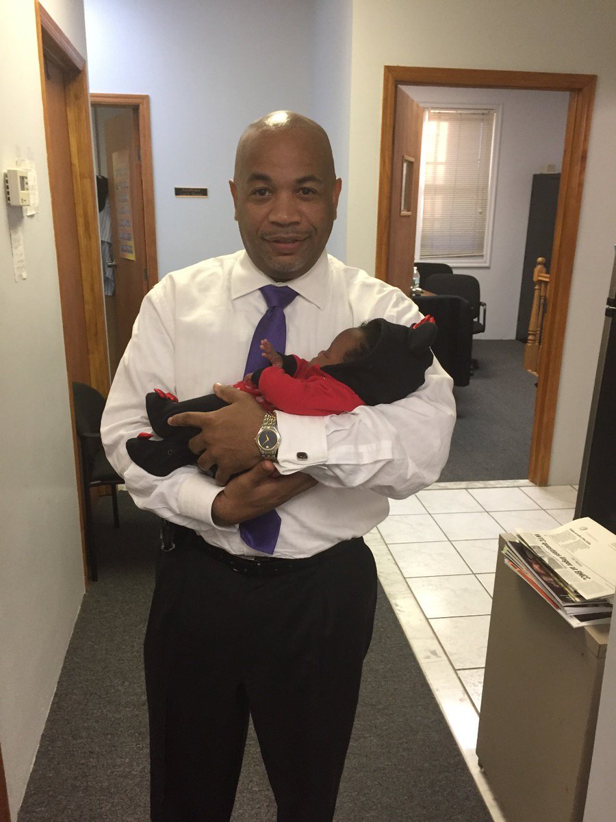 The youngest trick or treater at the office today. #babyJace