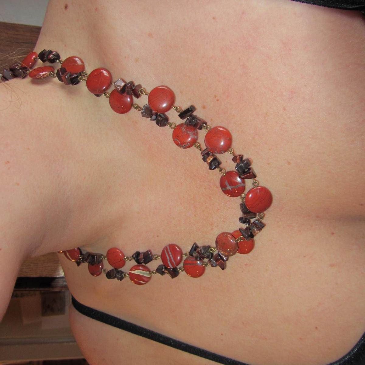 Envy2onEtsy's tweet photo. Tiger Eye and Jasper coins GORGEOUS 2 strand necklace Red Tig… https://t.co/cTjoyoEfcc #etsy fashion #RainbowJasper https://t.co/RXSpN0KerX