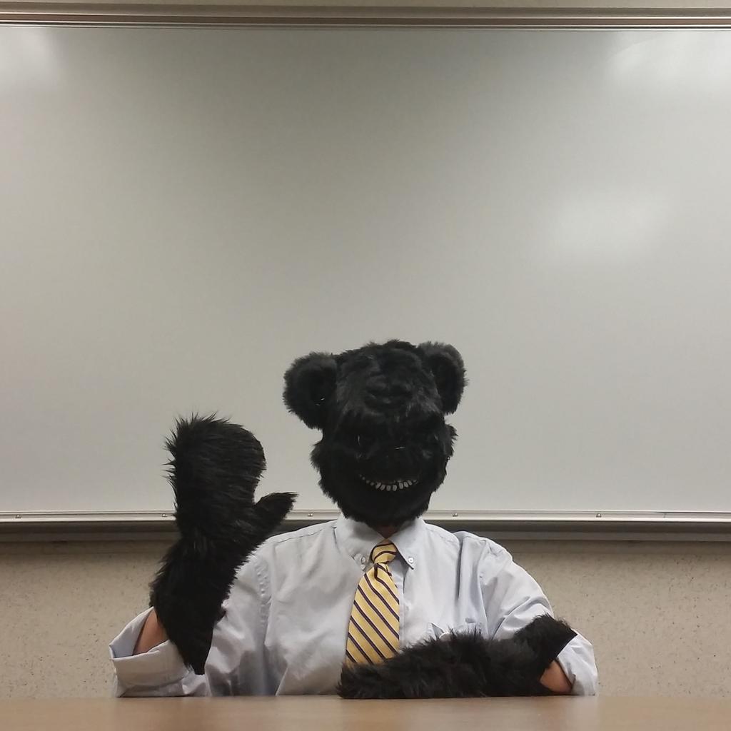 CharisKhavin's tweet photo. I was Larry the Bear today at @PSCUForward thanks @Digital_Defense for the idea. #CorpSecurity @filkgb https://t.co/e08hzZKogK
