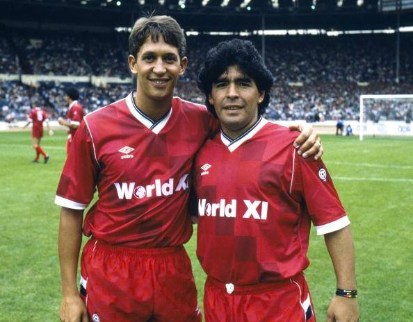 Happy Birthday to Diego MARADONA. Here with for The centenary of the Football League in 1987 at Wembley 
