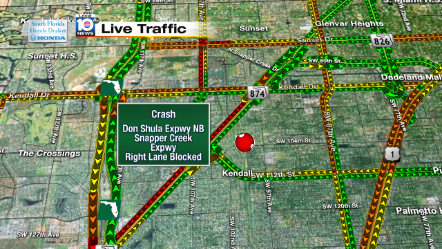 Crash on Don Shula Expwy NB and the Snapper Creek Expwy/ Right Lane Blocked #TRAFFIC #MIAMI https://t.co/tY7qqBYeGp