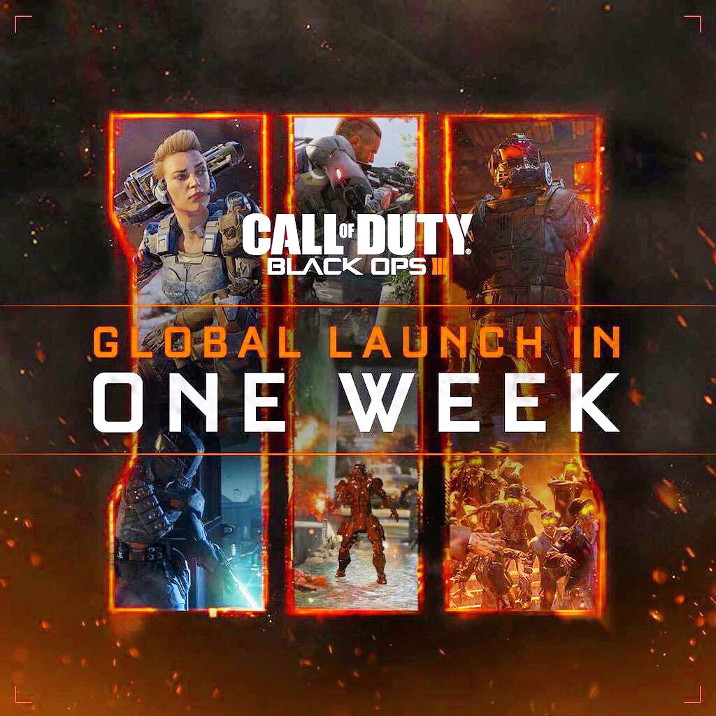 OMGitsAliA's tweet photo. ONE WEEK UNTIL #BLACKOPS3 LAUNCHES! 😍🙌🏻 (https://t.co/sZOdUFvH6Z) https://t.co/ya2zOfZjQd