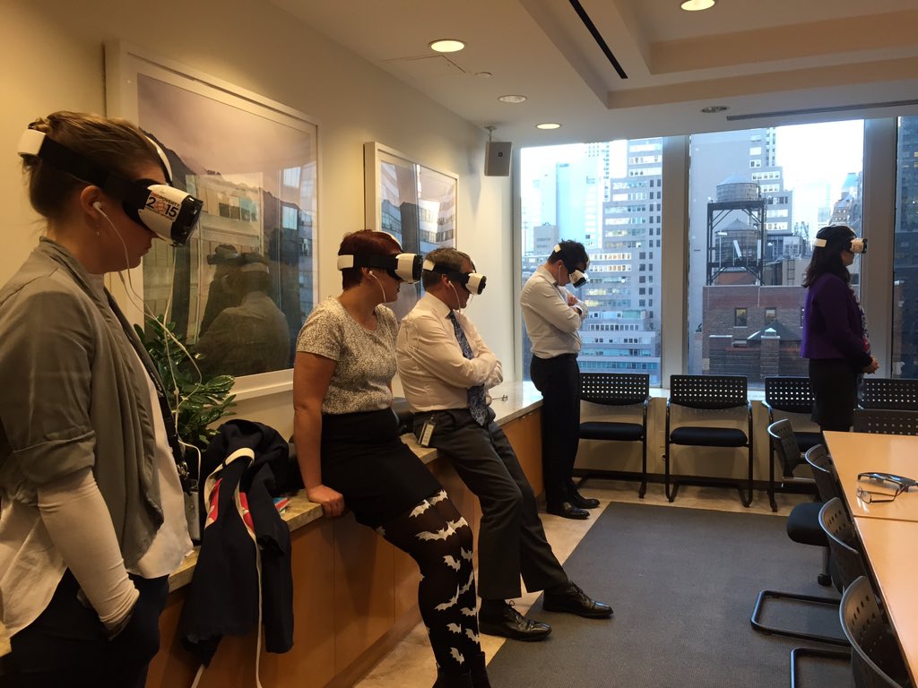 SDGaction's tweet photo. Delighted &amp; honored to screen our VR films, invited by @NZUN #vr4dev with Amb @GVBohemenNZ meeting Sidra! https://t.co/oCGy1AGCx7