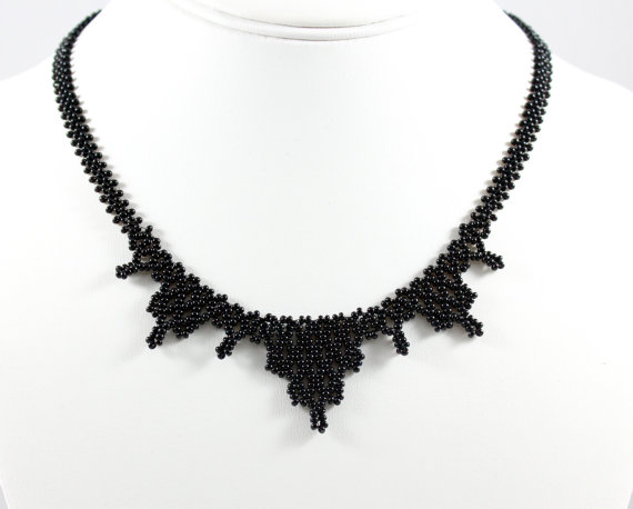 Beadedtweets's tweet photo. Ð∫ #black beaded bib #necklace. Have one made just for you only at #beadfulstrings https://t.co/pYfcSeFuXq https://t.co/VPfHhl7gk6