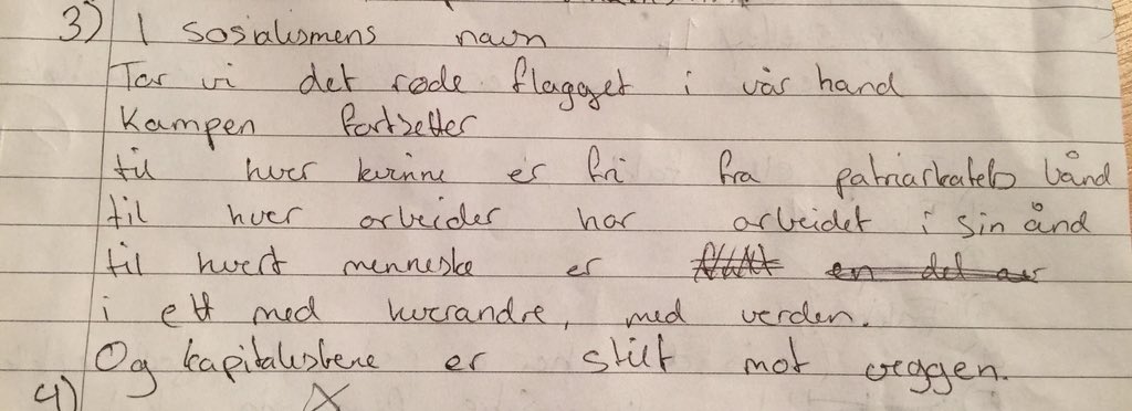 BergenSU's tweet photo. Vinner av spørsmålet "skriv et dikt om @sosialist " på kveldens quiz. https://t.co/Sl0bKZVRZg