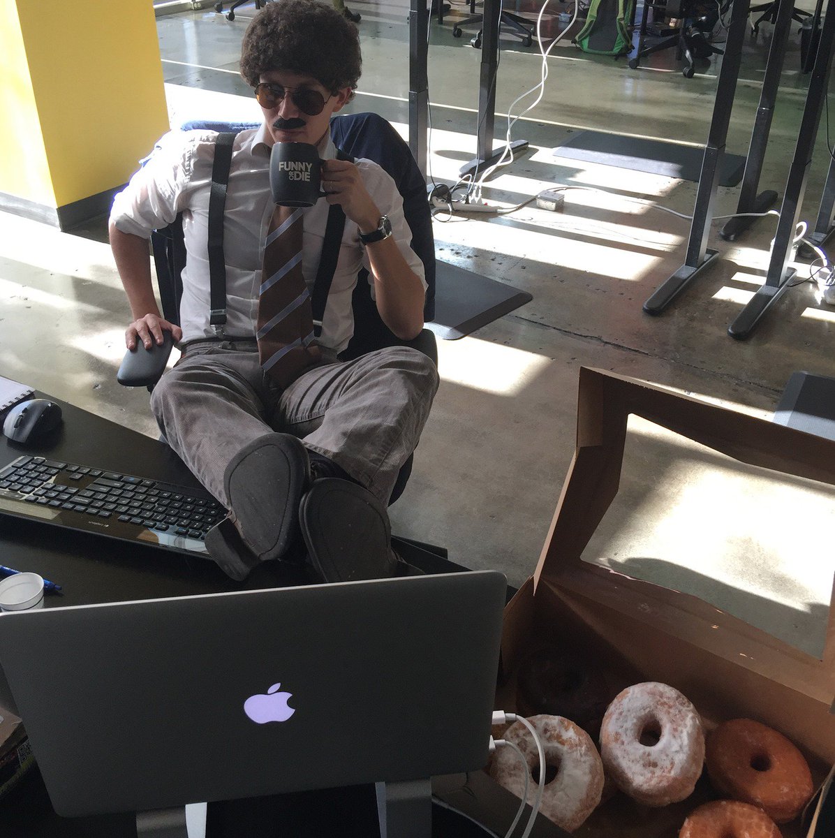 funnyordie's tweet image. #HappyHalloween! Costume highlights from our NorCal office! "Sabotage" video, Buckethead, standing desk GI +more!