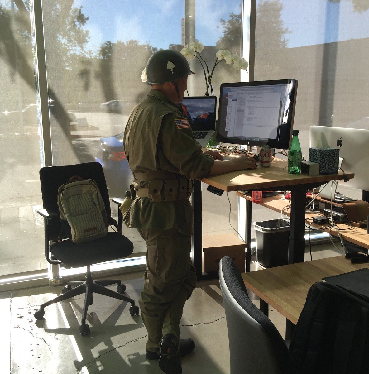 funnyordie's tweet image. #HappyHalloween! Costume highlights from our NorCal office! "Sabotage" video, Buckethead, standing desk GI +more!