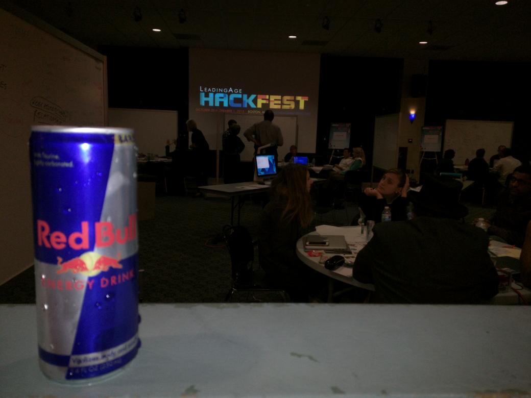 LeadingAgeHack's tweet photo. Thanks, @redbull, for the #agehack fuel! #LeadingAge15 https://t.co/myBYFqYTcK