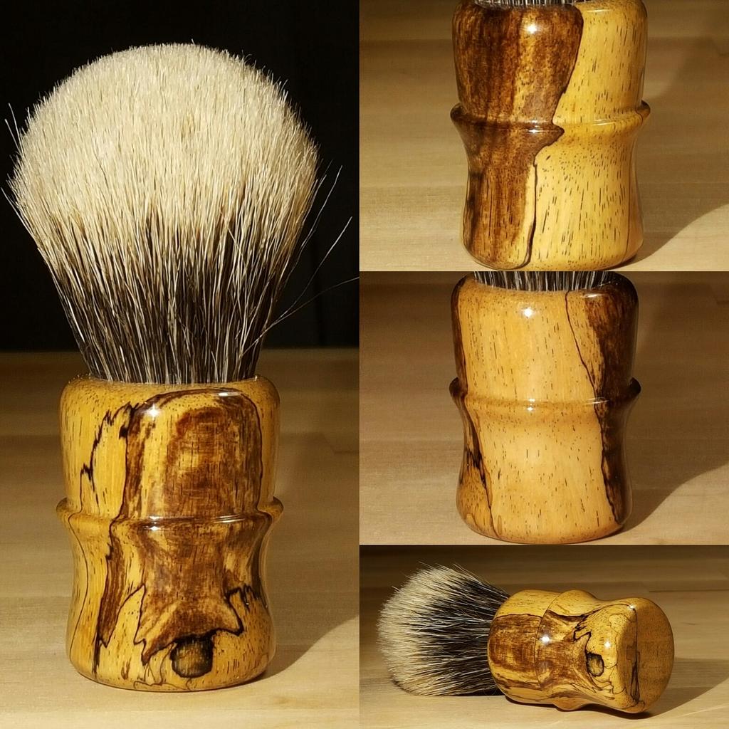 Photo of a customers Spalted Tamarind handle finished today. #wetshaving #shaving #sotd