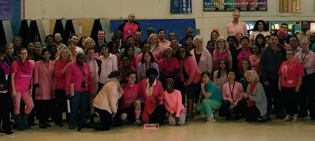 HPTheBeacon's tweet photo. High Point Staff- Pink Out Day! #BreastCancerAwareness #pinkout #hphs @highpointssga @pgcps https://t.co/S5E0j7qSzy