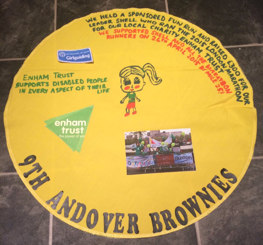 <a href="/Girlguiding/">Girlguiding</a> <a href="/BBCCiN/">BBC Children in Need</a> <a href="/EnhamTrust/">Enham Trust</a> @Shelley_Smorth our Blue Peter spot is in the post! #SocialAction