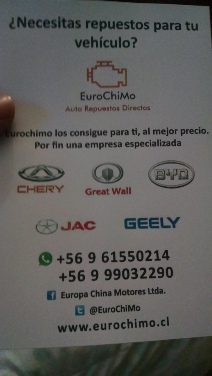 EuroChiMo's tweet photo. EuroChiMo...especializado en auto partes de marcas chinas https://t.co/LK7eoL89oS