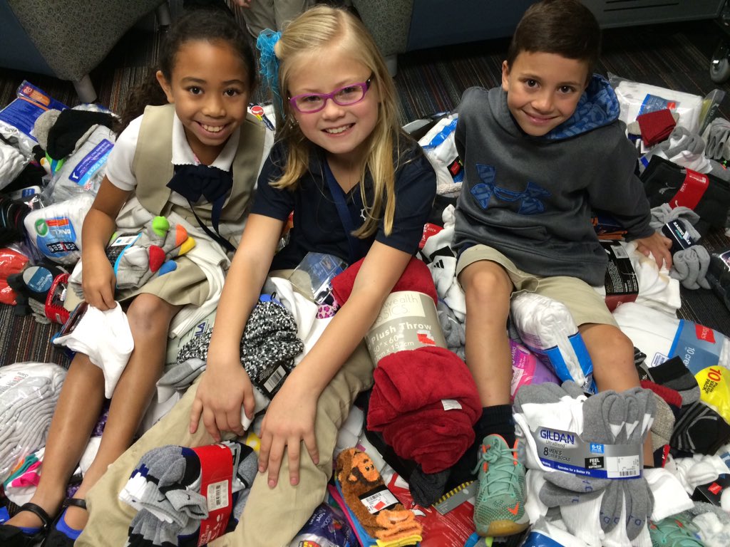 5thGradeSOI's tweet photo. So proud of School of Innovation students! Collected over 4,500 socks @iamkidpresident  @thebradmontague #SOCKTOBER https://t.co/HWHYkGiWQq