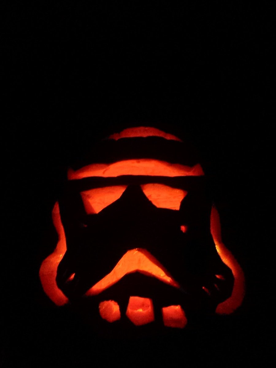 NFFD360's tweet photo. Stormtrooper pumpkin all ready for Halloween.   #StarWars https://t.co/ejaqgnuCZe