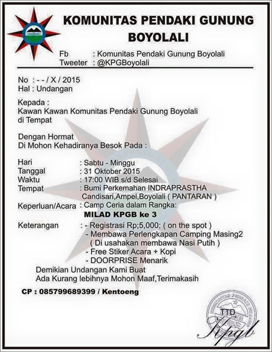 jalan2ceria's tweet photo. Syelamattt yaa... Semoga acaranya sukses.. Salam lestari "@kpgboyolali: @jalan2ceria milad komunitas kami min :) https://t.co/IqaIHhXXQN"