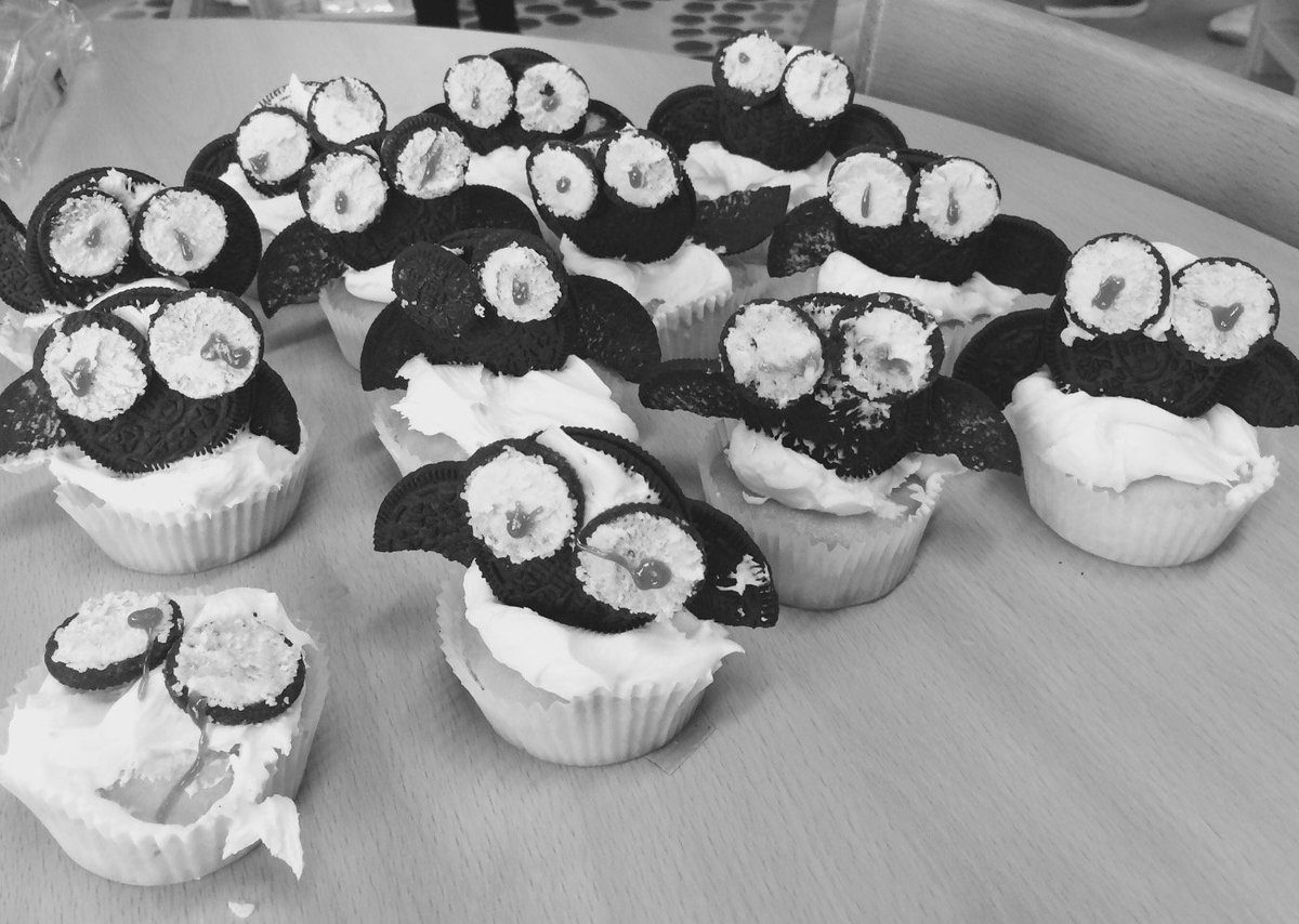 webandmorph's tweet image. Some of today's activities at our Halloween party, our bat buns #HappyHalloween