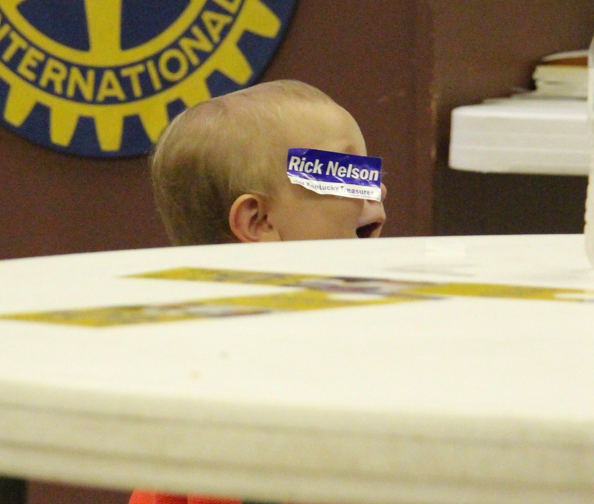RickNelsonKY's tweet photo. A great use for campaign stickers---entertaining babies! https://t.co/Vb8SP3yMte