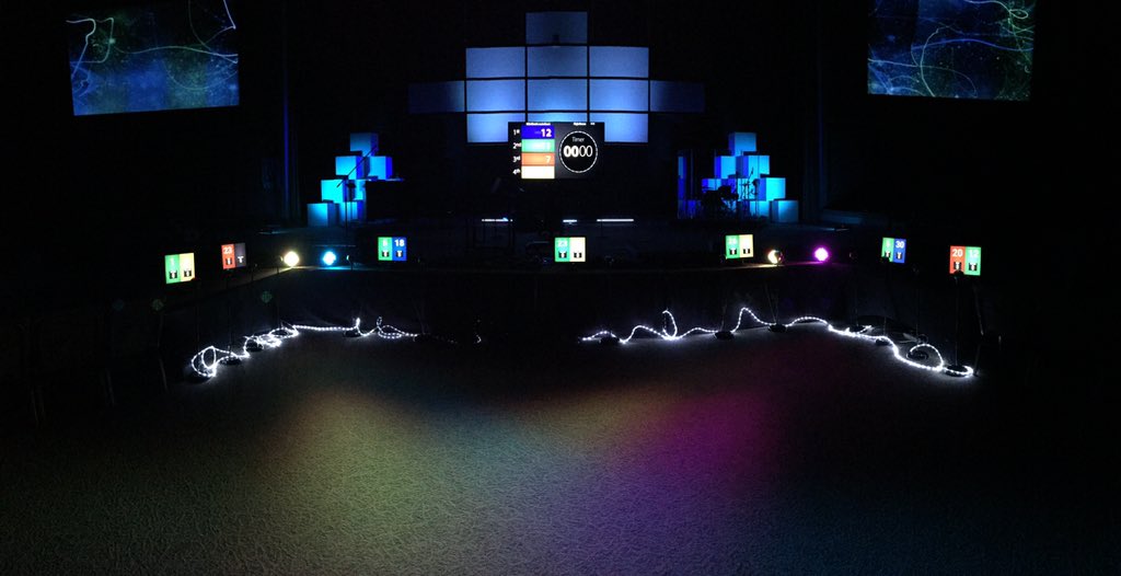 CrowdControl_HQ's tweet image. ColorCrush:
5 computers, 8 monitors, 14 big buttons. 4 teams of 3 play at once!
#chfamilyfest15