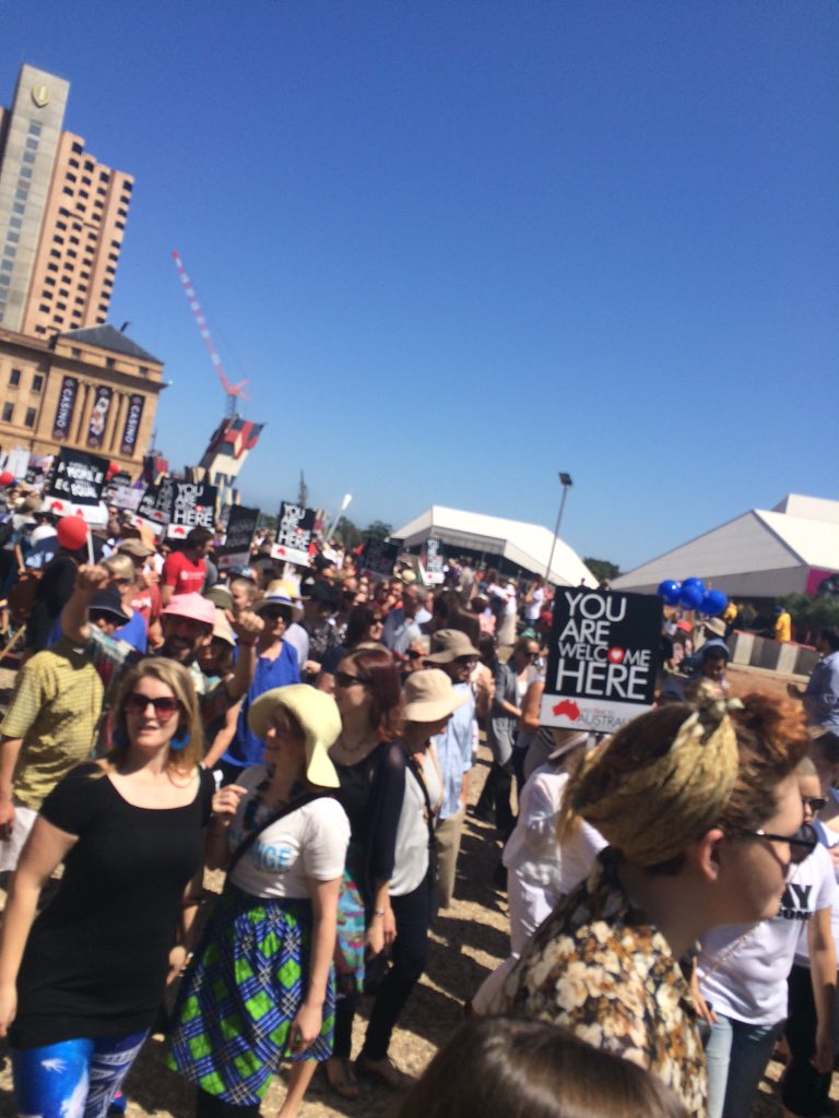 A sea of people who #SayWelcome in Adelaide!