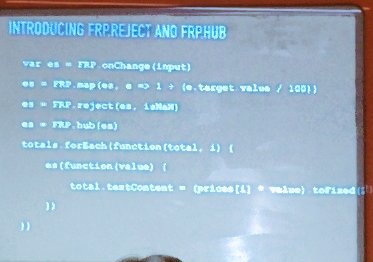 prateekgarodia's tweet image. FRP by @santoshrajan at @BangaloreJS #BangaloreJS #FRP