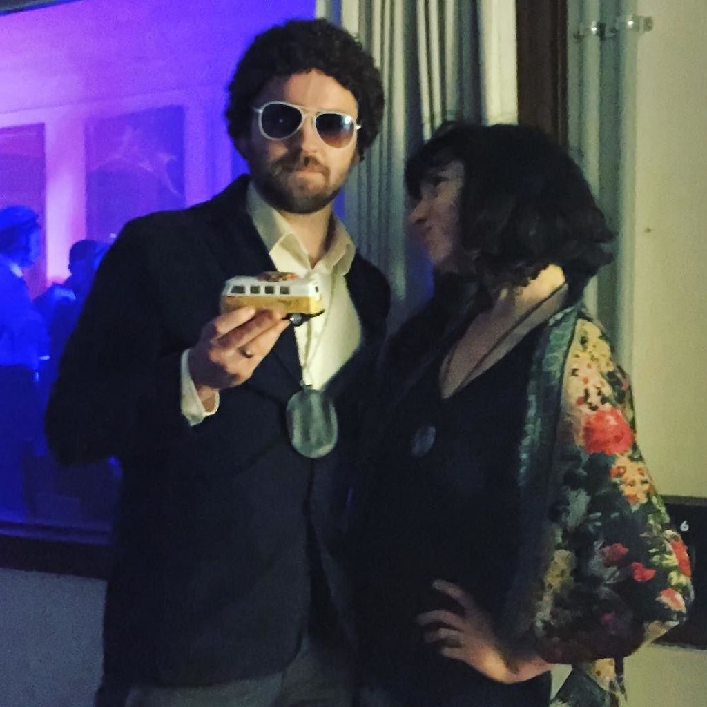 InnoPDX's tweet photo. Cosmic connections, circa 1974. At The Hallowed Halls Halloween festival. #pdxmusic #foxylemon #cosmic #buslife #sg… https://t.co/v6YtbRCUVf