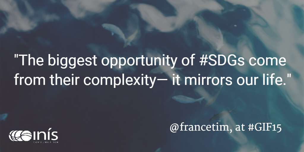 InisCom's tweet photo. Flashback to the Global Ideas Forum and @francetim on #SDGs | https://t.co/8yQNmAwHO3 @globideas #GIF15 https://t.co/Jk9N3ql4IZ