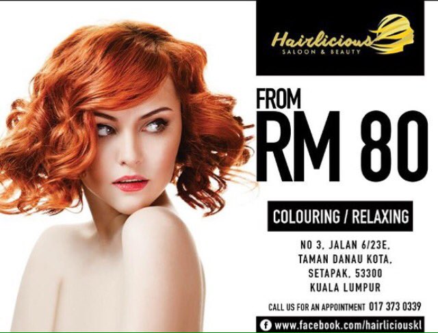 PROMO ! PROMO ! PROMO !
Hairlicious Saloon &amp; Beauty sedang buat harga runtuh guys. Jangan lepaskan peluang anda.