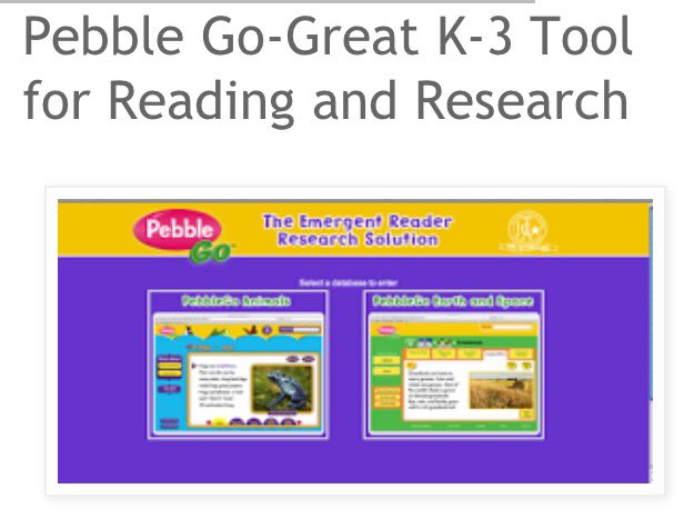 ktpipp's tweet photo. Day 4: One resource I have loved for nonfiction writing is pebble go for kids! It reads facts aloud! #gcslearn https://t.co/C9YKtUOREB