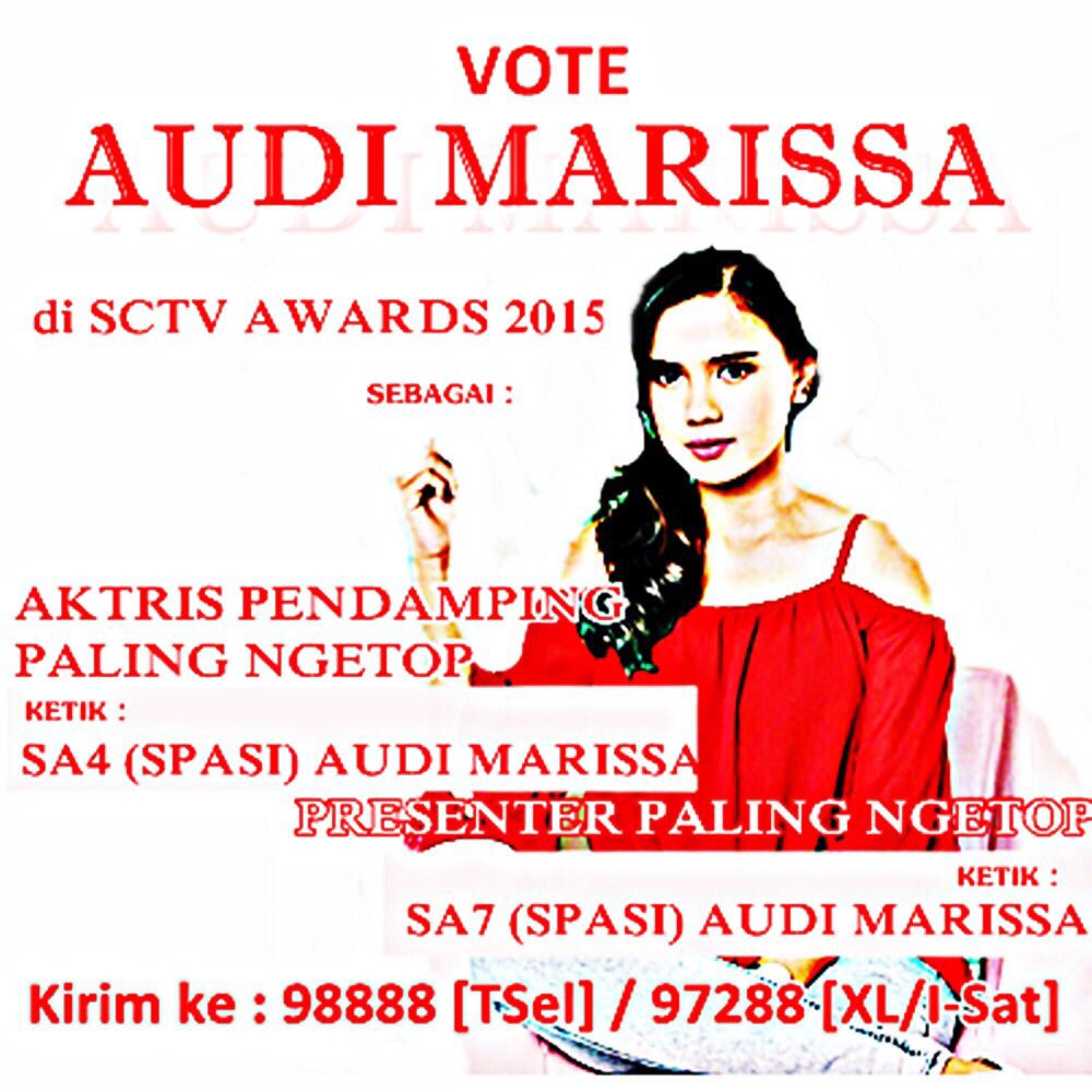 jusuflong's tweet photo. yuk.. dukung &amp; vote @audimarissa_ ya, thankyou :) https://t.co/F45WtM6W6Y