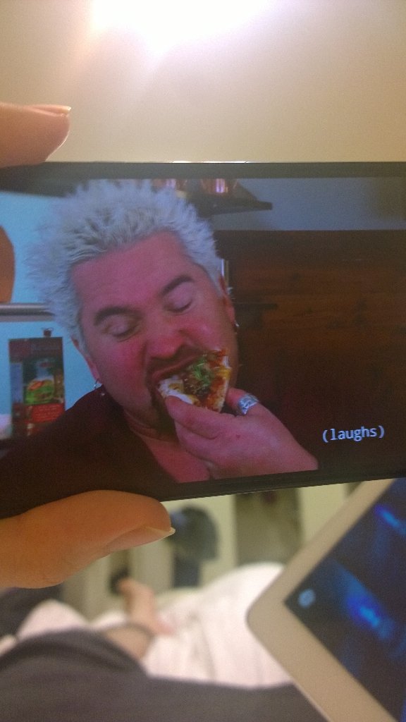 In bed with lisha watching guy fieri, what has my life become. 