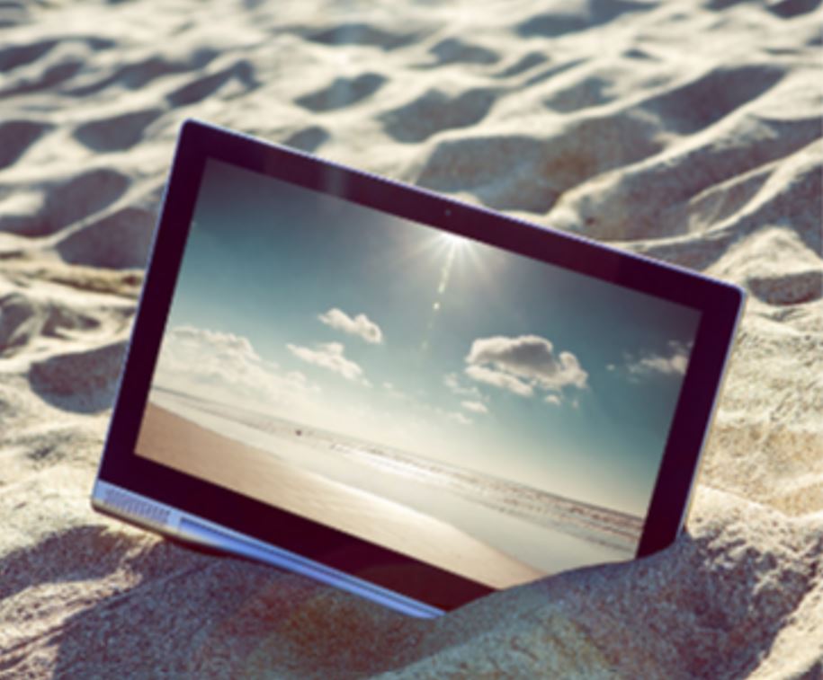 LenovoANZ's tweet photo. We're #jealous! Our #YOGATablet2Pro traveled to the beaches of #Bali. #SummerMyWay https://t.co/t4hsqGBSmw