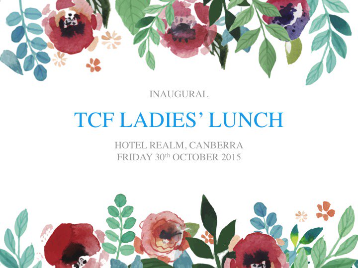 Thank you to @BrandedGraphics for their generous support of the #TCFLadiesLunch! #Canberra #graphicdesign