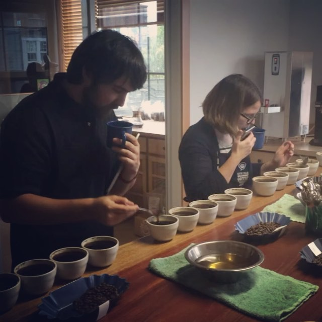 amaniruk's tweet photo. The art of cupping #SHCuppingLab #CoffeeGram #PDX #Coffee #SpecialtyCoffee #Cupping... https://t.co/kZsHpiMmLR https://t.co/PDpkm03f5w