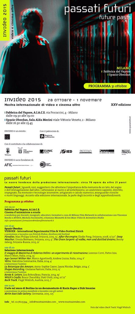 INVIDEO_Fest's tweet photo. Imperdibili appuntamenti oggi @SpazioOberdan dalle h16.30! #Invideo2015 vi aspetta! https://t.co/hXfVe8MReX